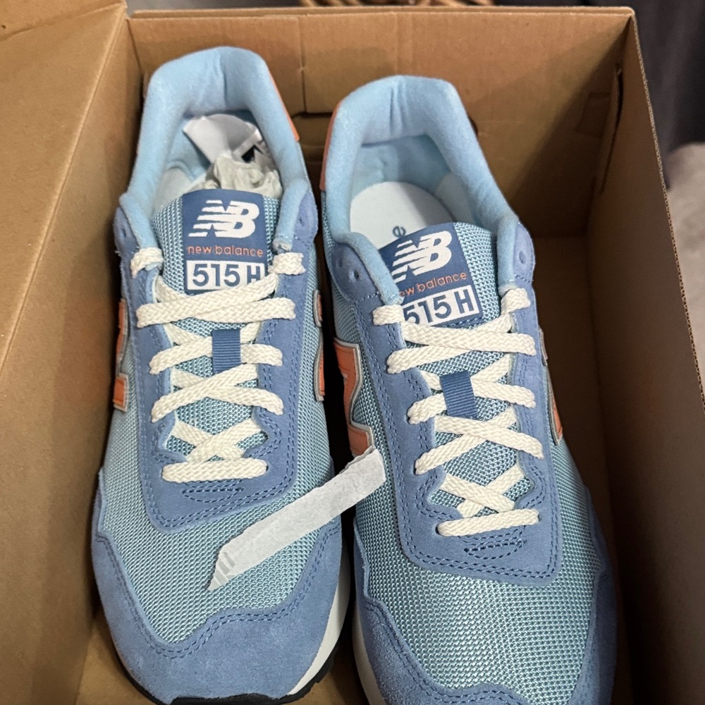 New Balance 515H Light Blue and White Sneakers